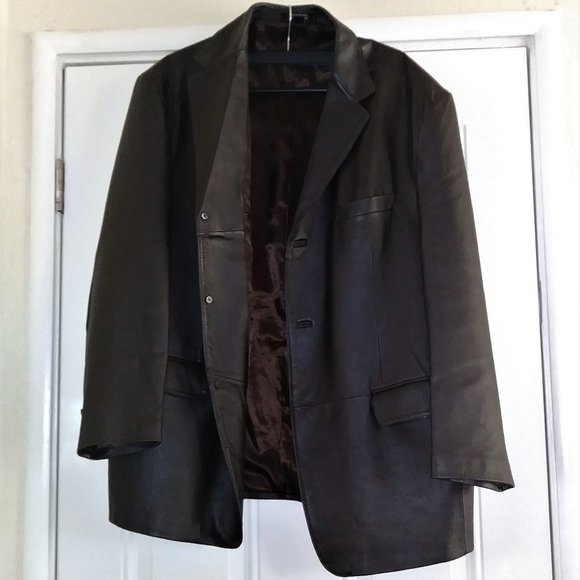 STAFFORD Genuine  Men's Versatile Jacket XL Color Brown 100% Leather - Picture 2 of 16